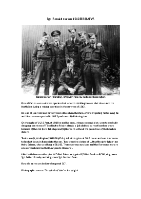 A preview of a PDF biography for Carlon, Ronald